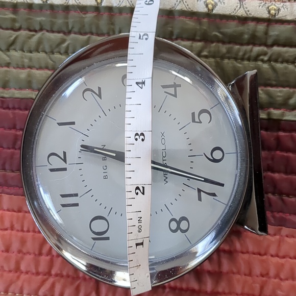 WESTCLOX* BIG BEN wind up alarm clock in working condition slivertone matte tan - Picture 10 of 12